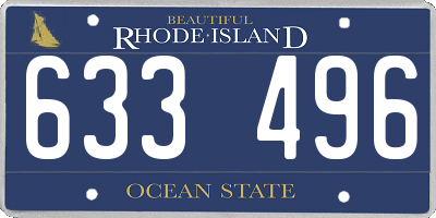 RI license plate 633496