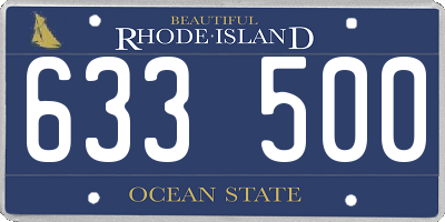 RI license plate 633500