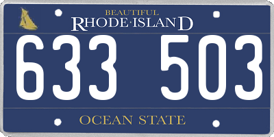 RI license plate 633503