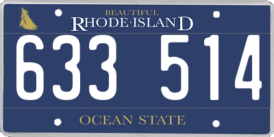 RI license plate 633514