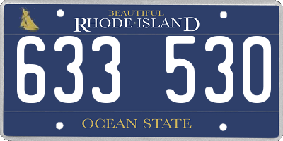 RI license plate 633530