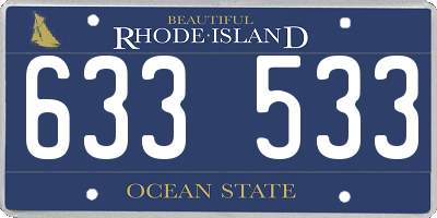 RI license plate 633533