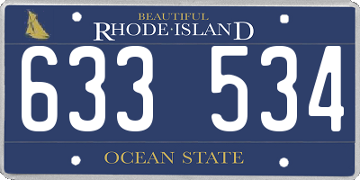 RI license plate 633534