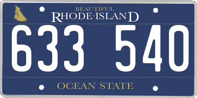 RI license plate 633540