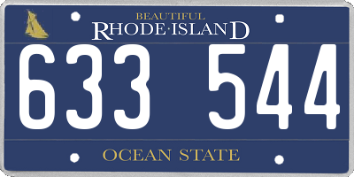 RI license plate 633544