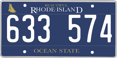 RI license plate 633574