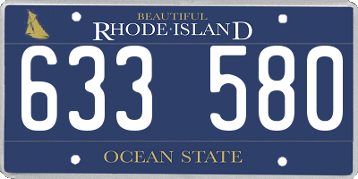 RI license plate 633580