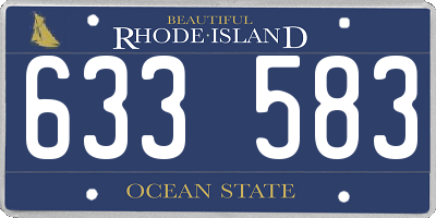 RI license plate 633583