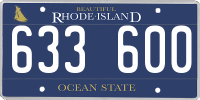 RI license plate 633600