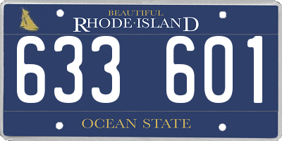 RI license plate 633601