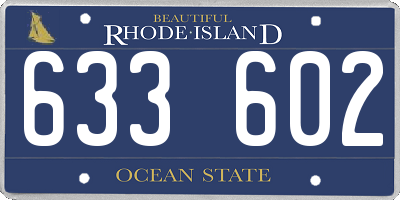 RI license plate 633602