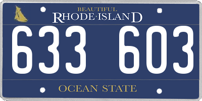 RI license plate 633603