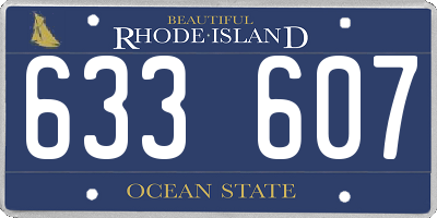 RI license plate 633607