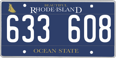 RI license plate 633608