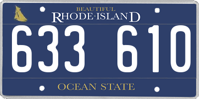 RI license plate 633610