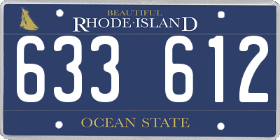 RI license plate 633612