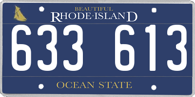 RI license plate 633613