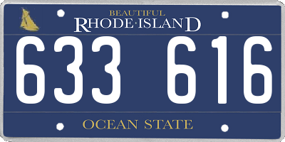 RI license plate 633616