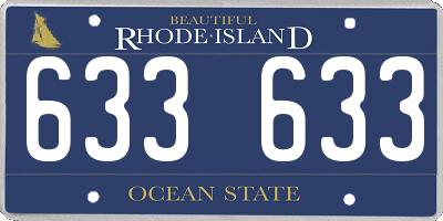 RI license plate 633633
