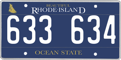 RI license plate 633634