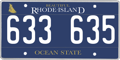 RI license plate 633635