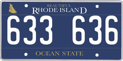 RI license plate 633636