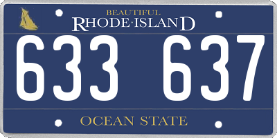 RI license plate 633637