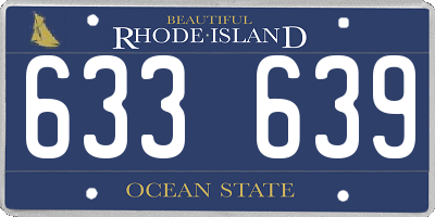 RI license plate 633639