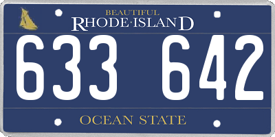 RI license plate 633642