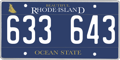 RI license plate 633643