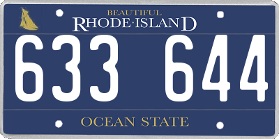 RI license plate 633644