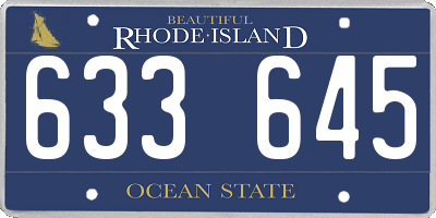 RI license plate 633645