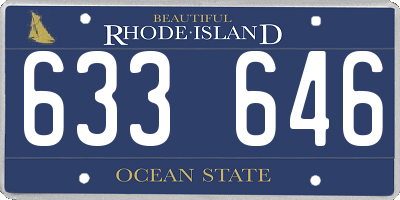 RI license plate 633646