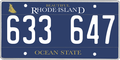 RI license plate 633647