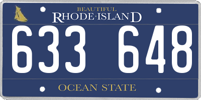RI license plate 633648