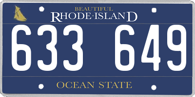 RI license plate 633649
