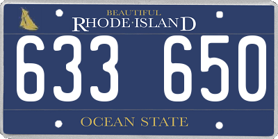 RI license plate 633650