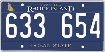 RI license plate 633654
