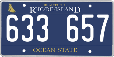 RI license plate 633657
