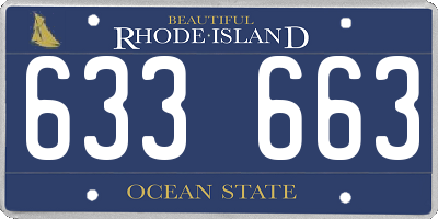RI license plate 633663