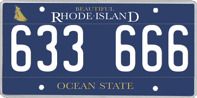 RI license plate 633666