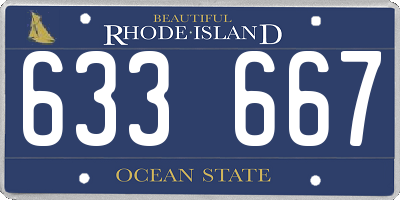 RI license plate 633667