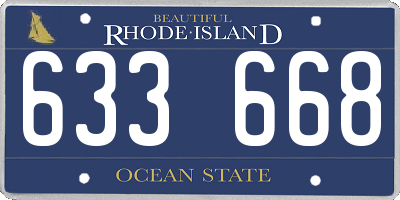 RI license plate 633668
