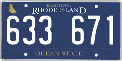 RI license plate 633671