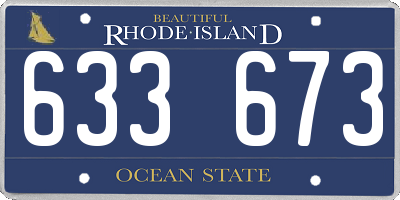 RI license plate 633673