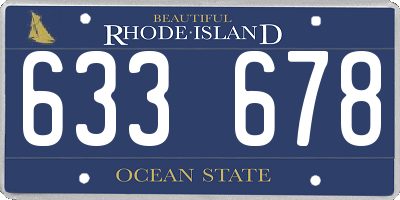 RI license plate 633678