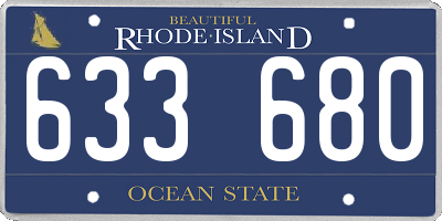 RI license plate 633680