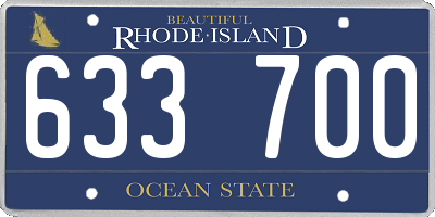 RI license plate 633700