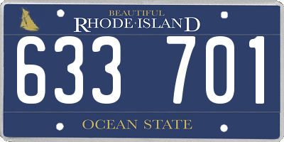 RI license plate 633701