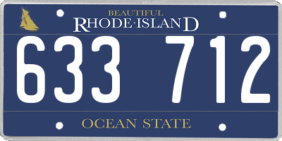 RI license plate 633712